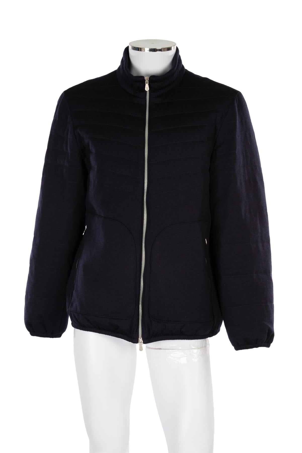 BRUNELLO CUCINELLI NAVY MEN'S PADDED WOOL JACKET IT 54 UK/US 44