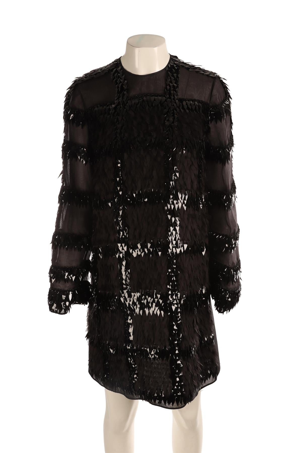 ROKSANDA BLACK SEQUIN MINI DRESS SMALL