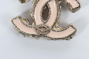 CHANEL PINK 2011 CC SILVER TONE EARRINGS