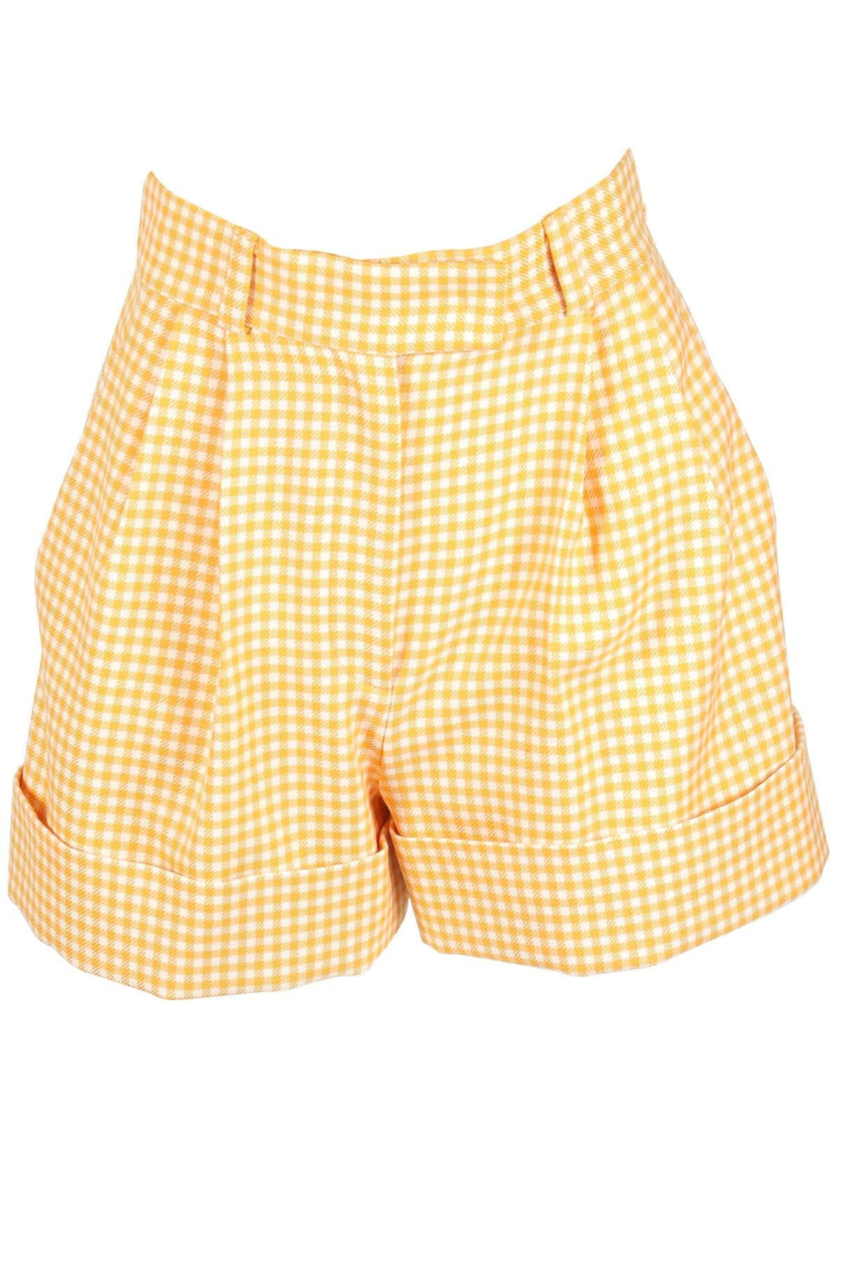 MIU MIU YELLOW WOOL SHORTS IT 40 UK 8