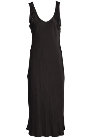 GHOST BLACK SATIN MAXI DRESS MEDIUM