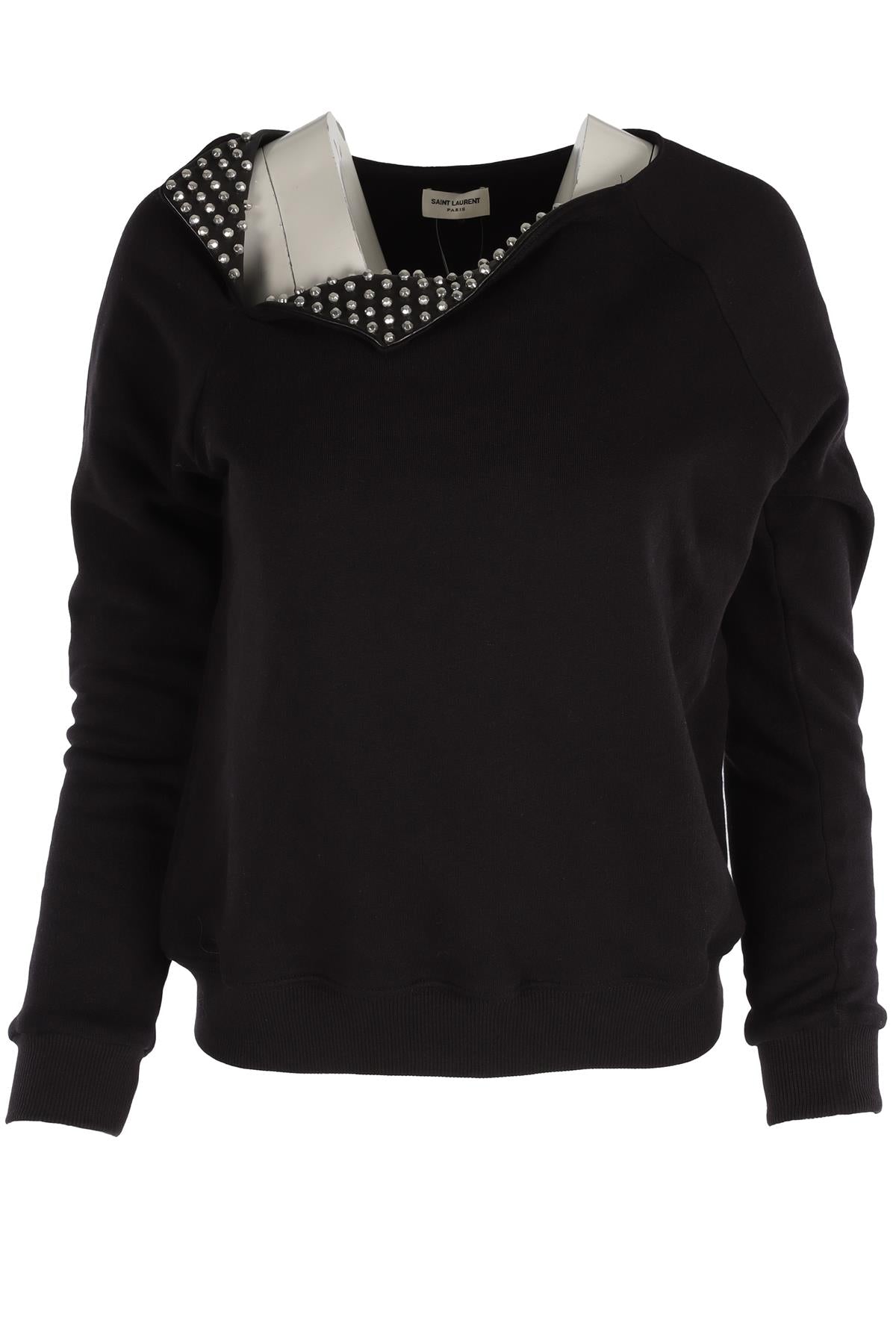 SAINT LAURENT BLACK COTTON SWEATSHIRT SMALL
