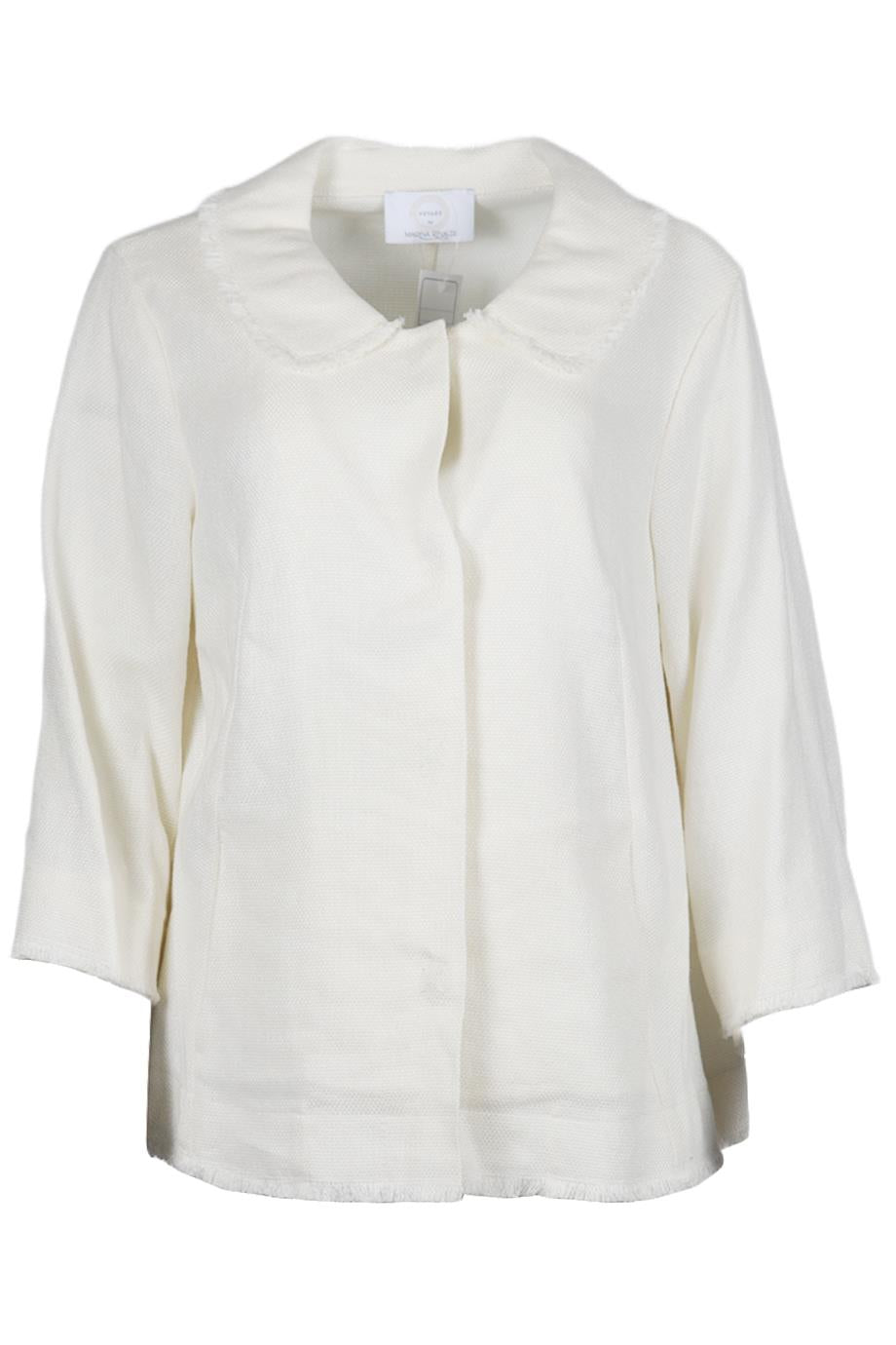 VOYAGE BY MARINA RINALDI LINEN AND COTTON BLEND JACKET UK 16