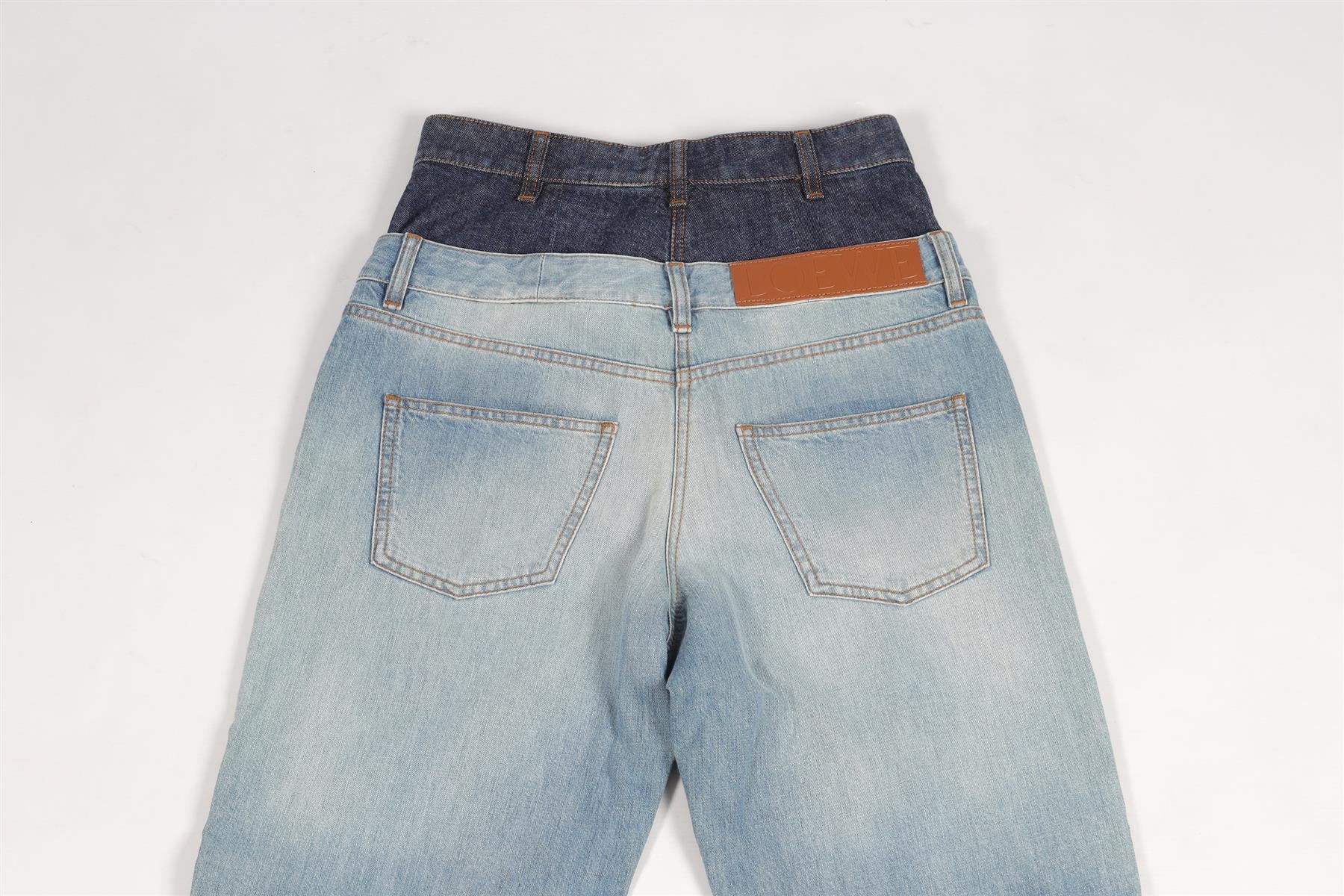 LOEWE BLUE HIGH RISE TAPERED JEANS FR 38 UK 10