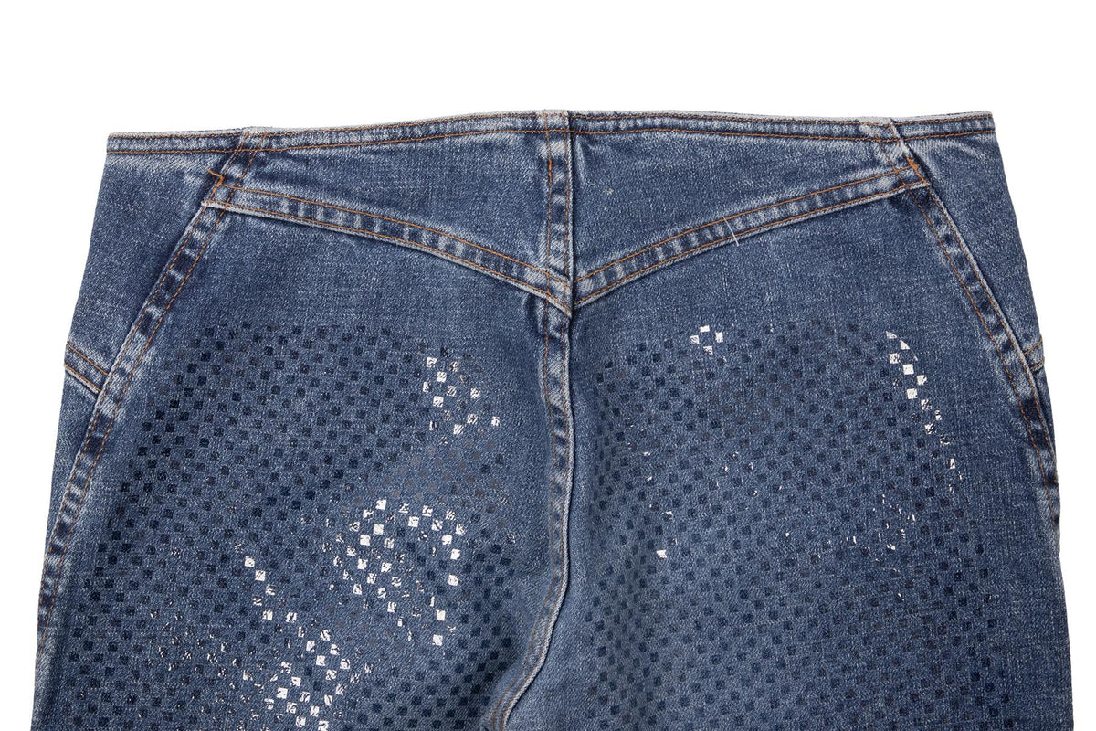ROBERTO CAVALLI BLUE VINTAGE LOW RISE FLARED JEANS XSMALL