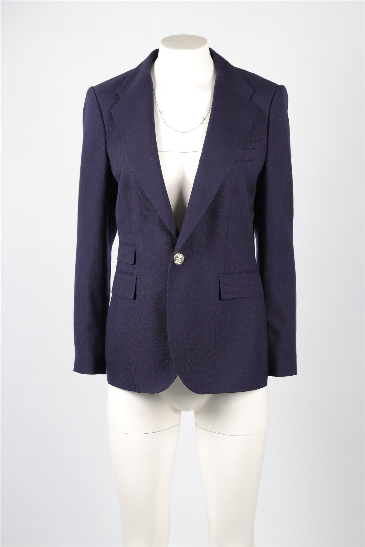 RALPH LAUREN PURPLE LABEL BLUE CASHMERE BLAZER US 10 UK 14
