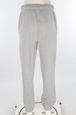 ALO YOGA GREY COTTON TRACK PANTS MEDIUM