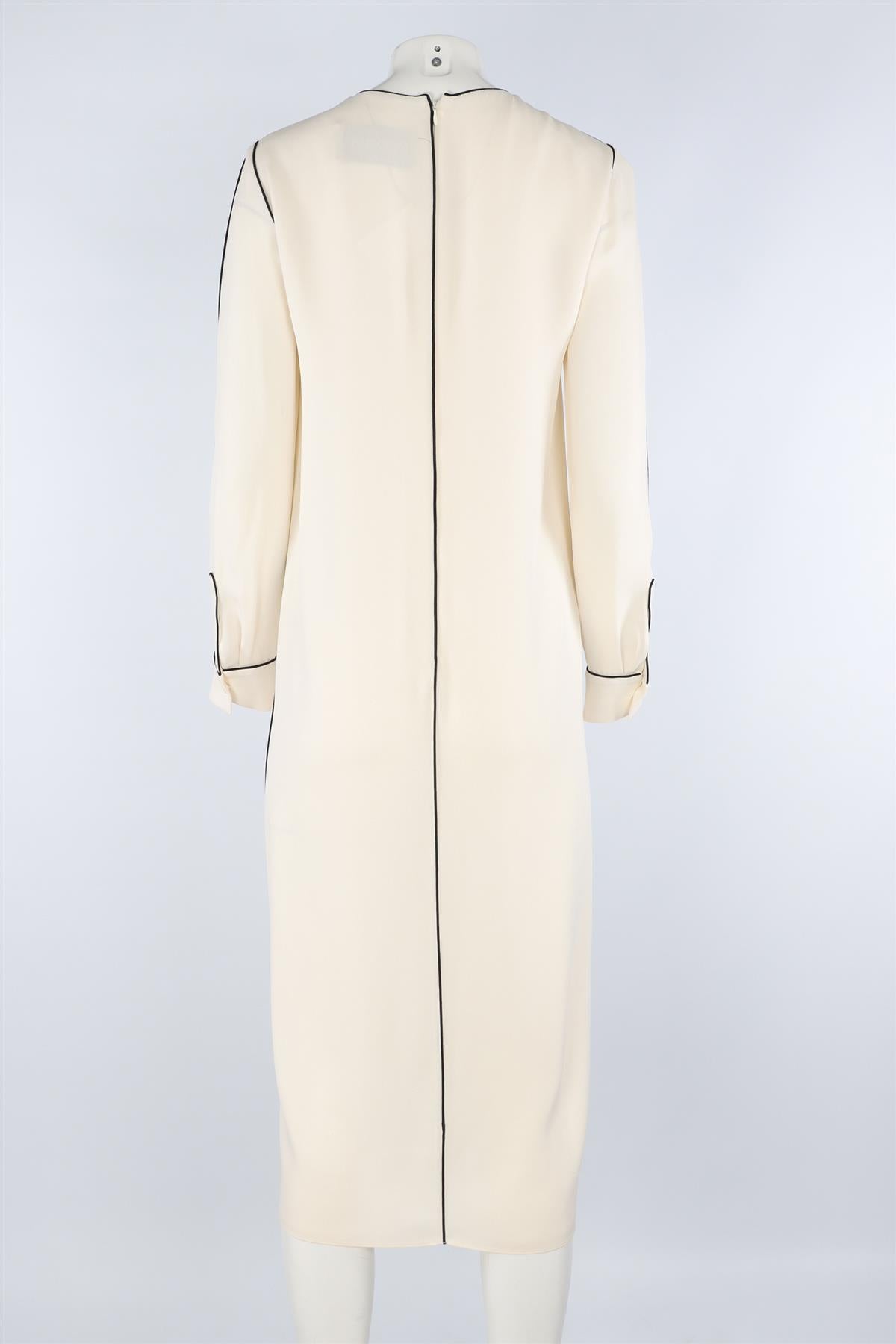 VALENTINO IVORY SILK MIDI DRESS IT 42 UK 10