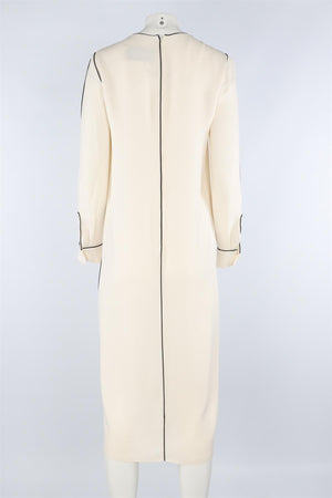 VALENTINO IVORY SILK MIDI DRESS IT 42 UK 10