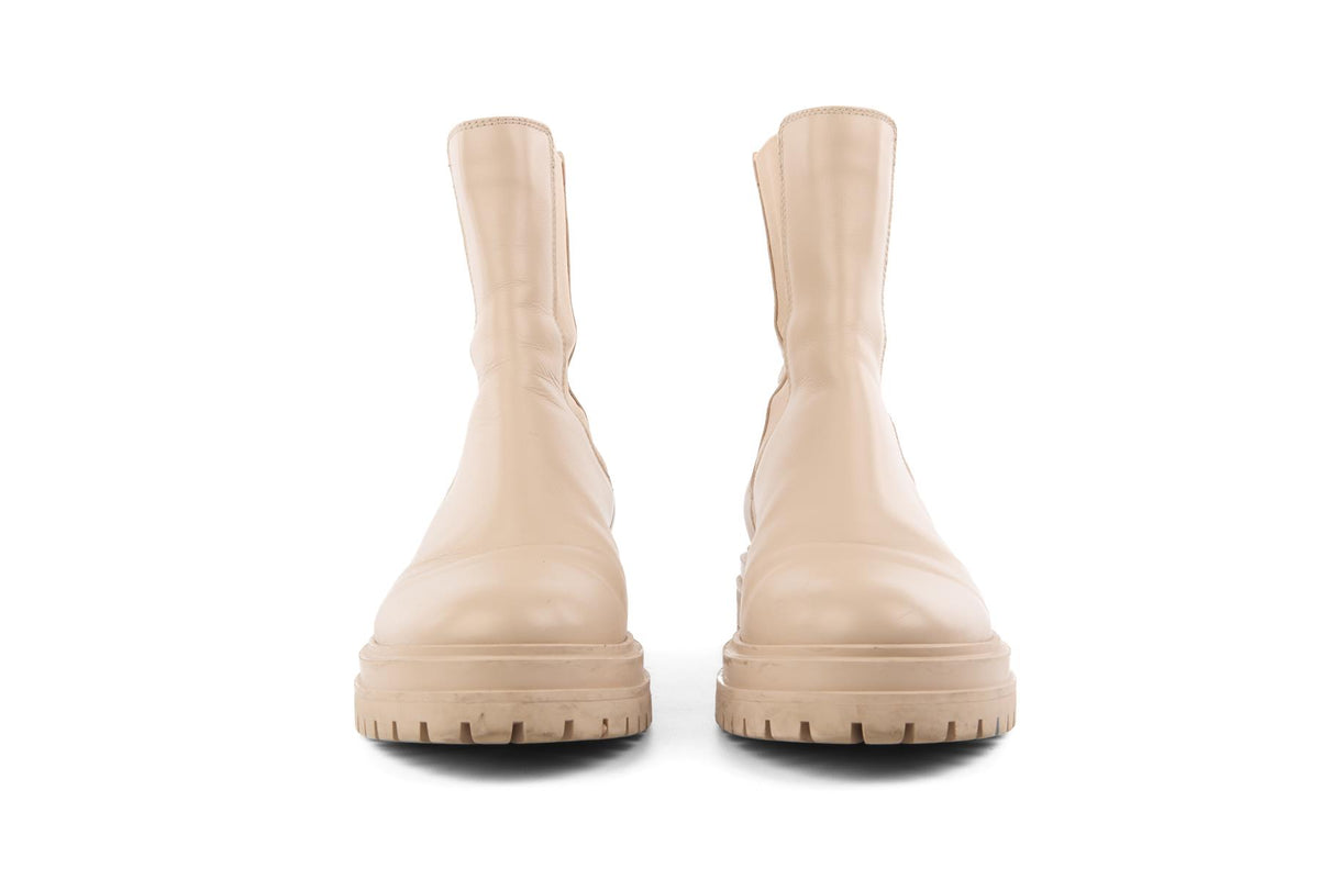 GIANVITO ROSSI BEIGE LEATHER ANKLE BOOTS EU 39 UK 6 US 9