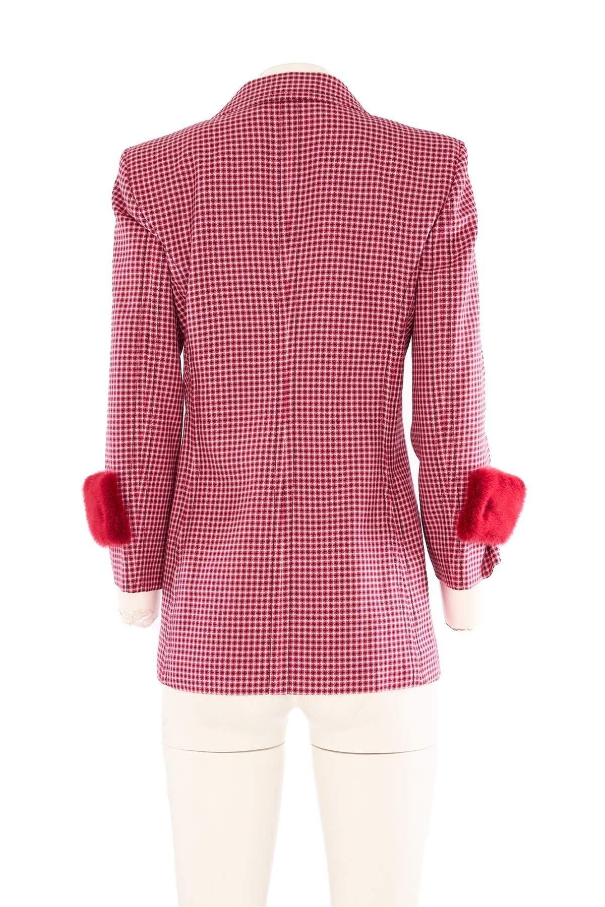 FENDI RED WOOL BLAZER IT 42 UK 10