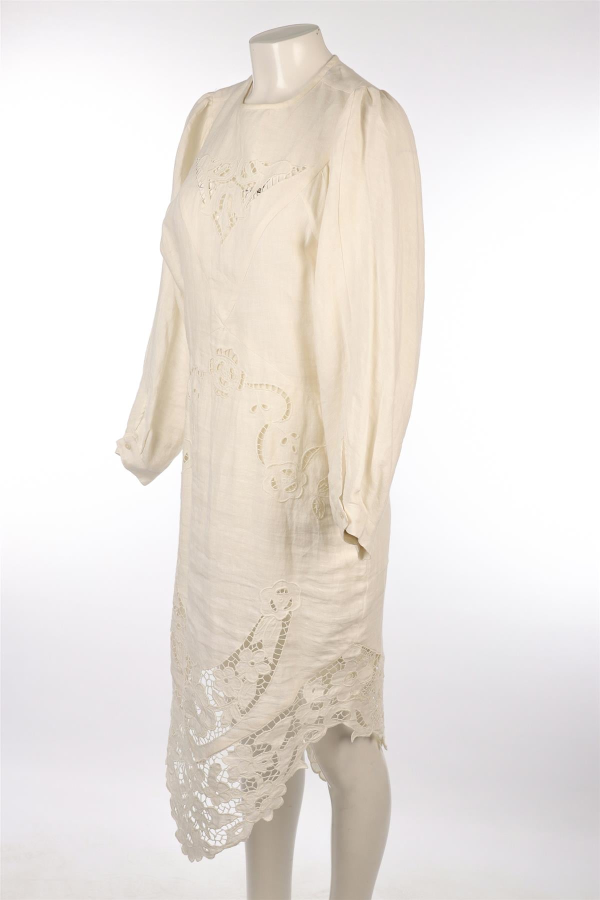 ISABEL MARANT WHITE LINEN MAXI DRESS FR 40 UK 12