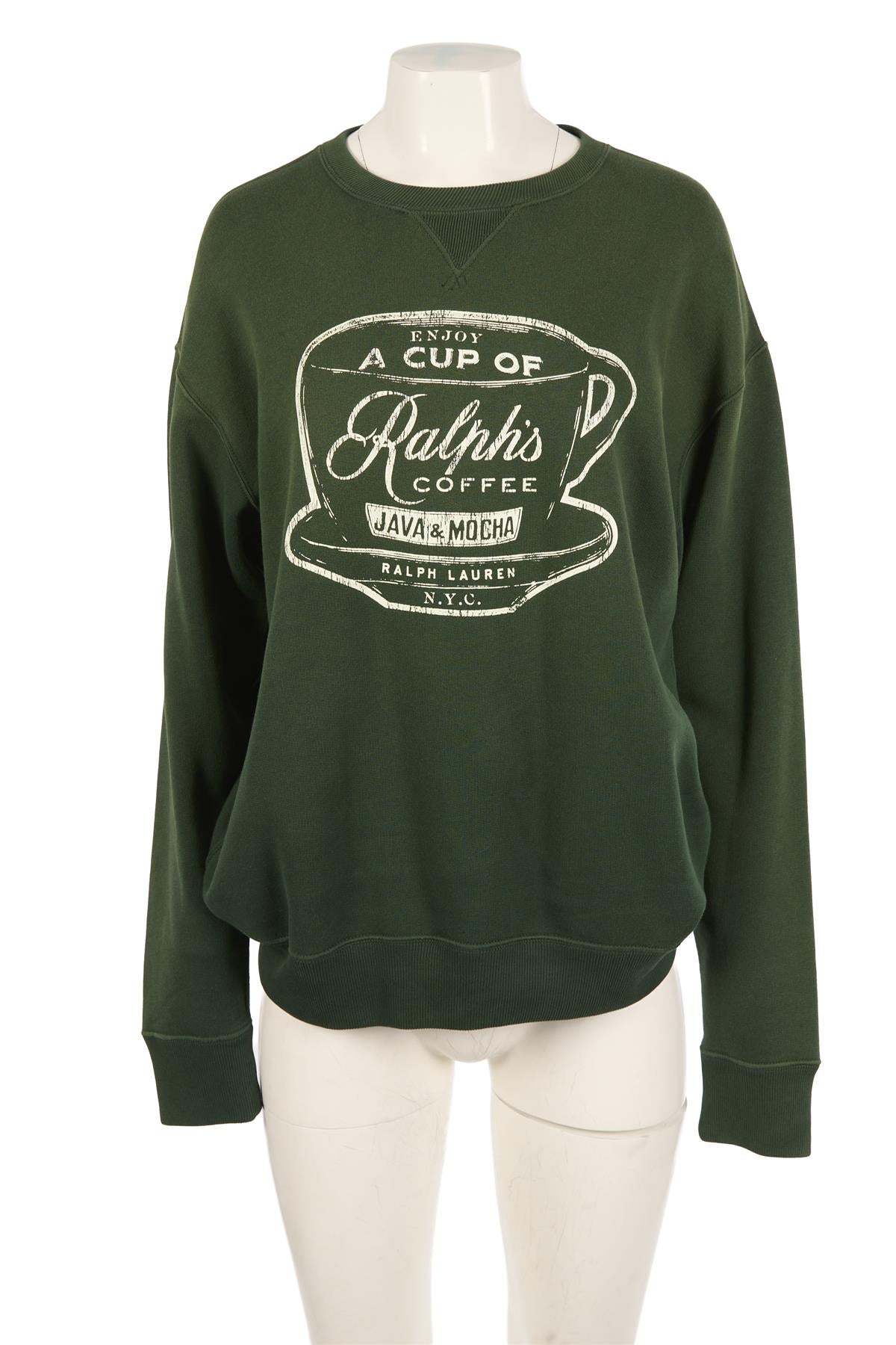 POLO RALPH LAUREN GREEN COTTON SWEATSHIRT MEDIUM