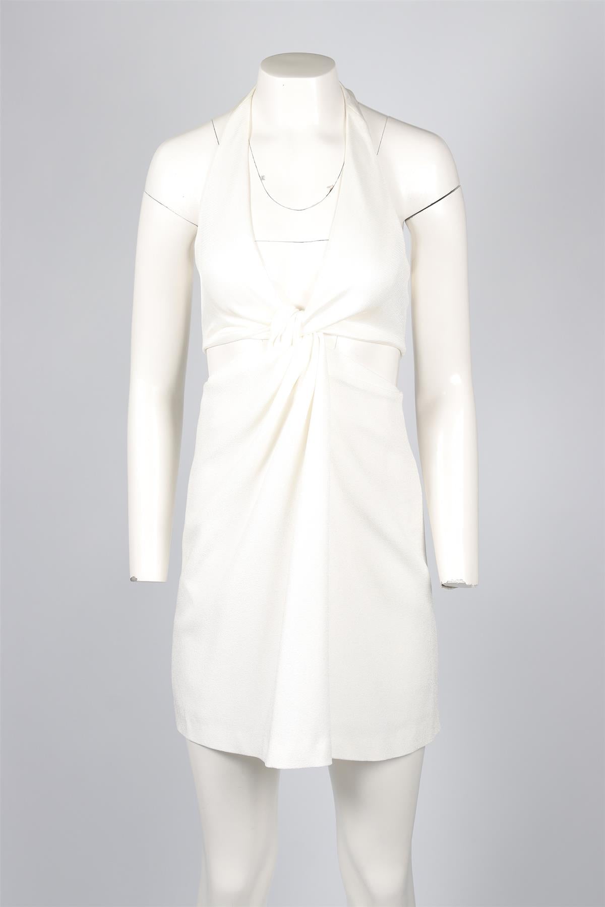 GALVAN LONDON WHITE CREPE MINI DRESS UK 8