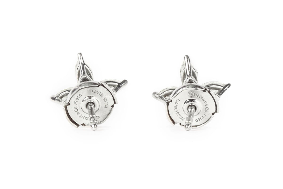 TIFFANY & CO. VICTORIA MEDIUM 0.92 CT DIAMOND AND PLATINUM EARRINGS