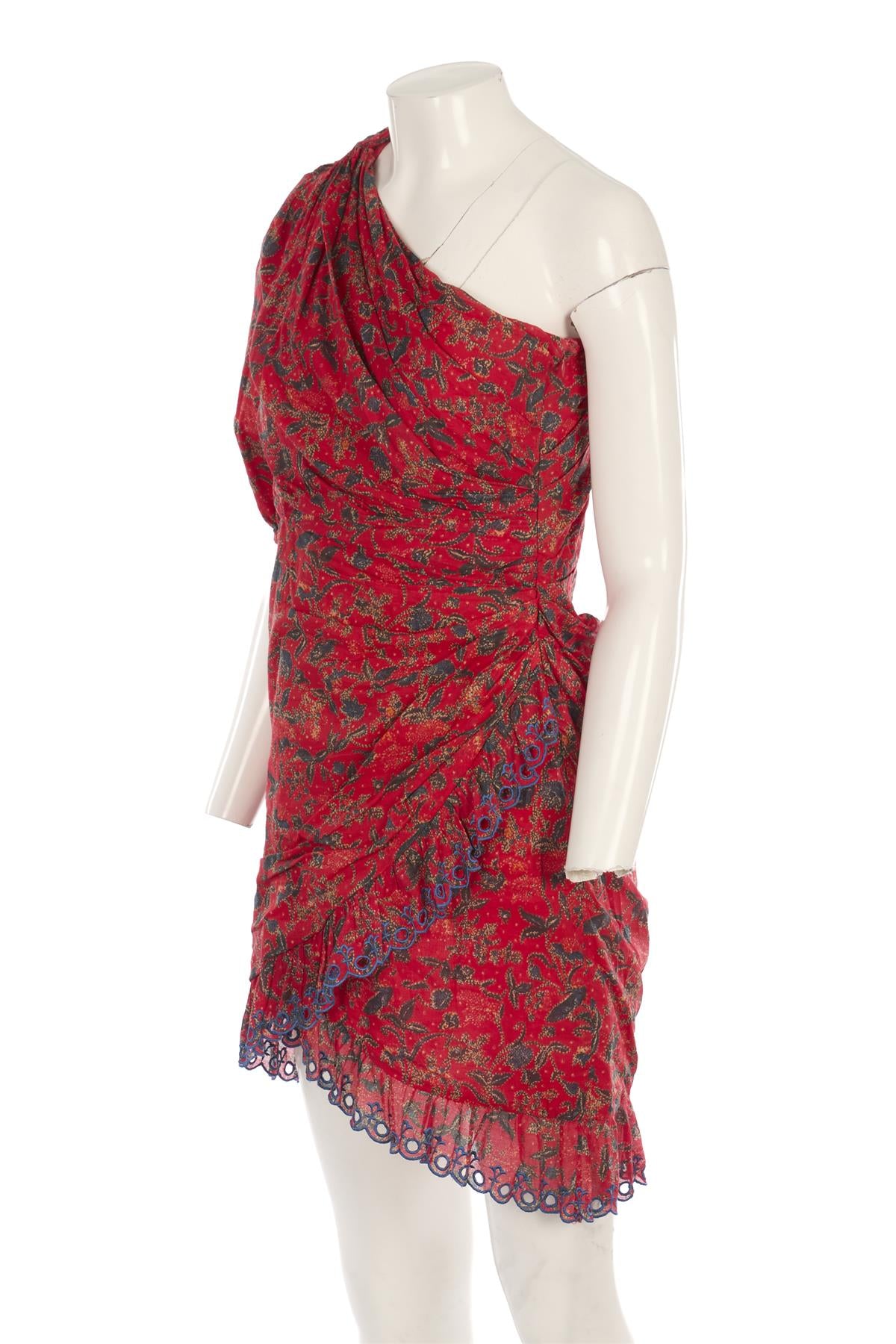 ISABEL MARANT ÉTOILE RED COTTON MINI DRESS FR 40 UK 12