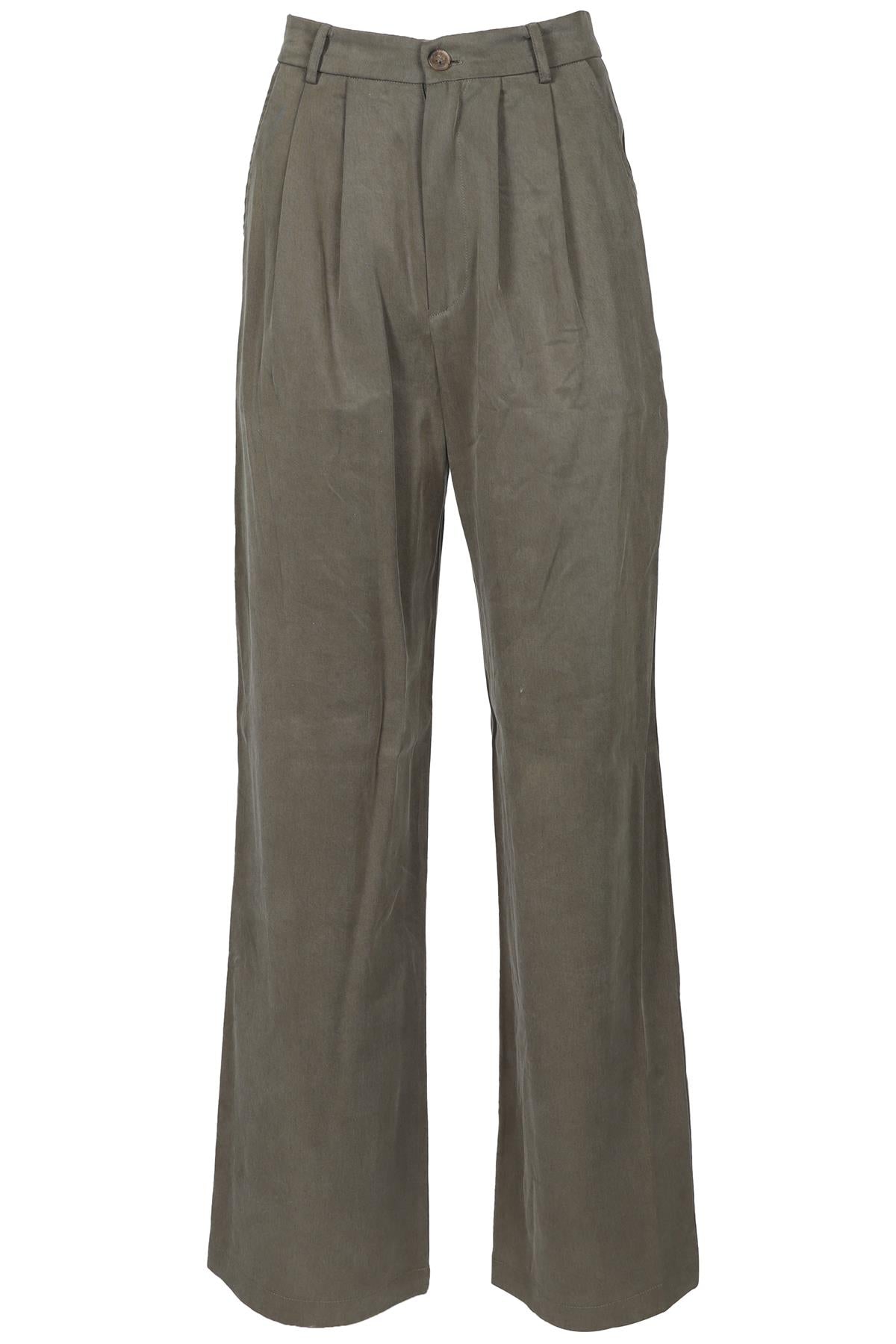 REFORMATION GREEN WOVEN STRAIGHT LEG PANTS US 2 UK 6