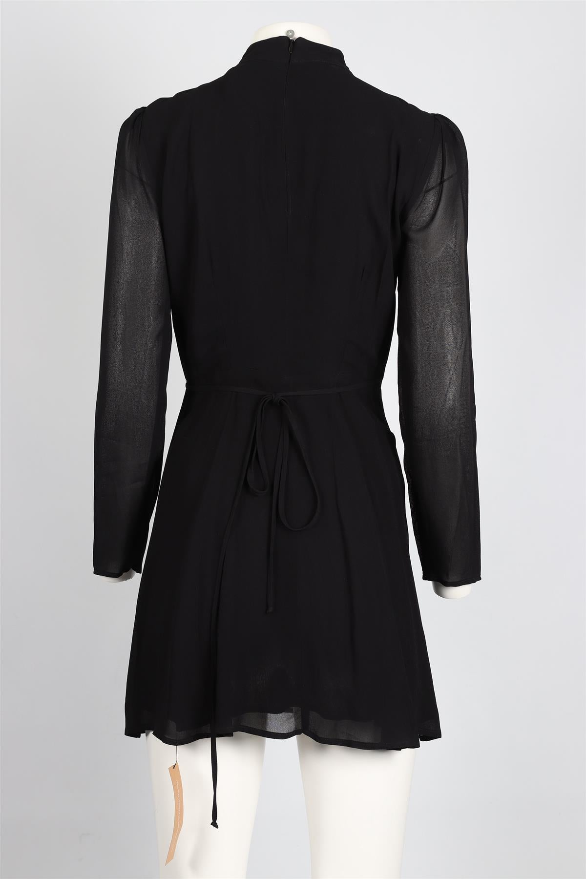 REFORMATION BLACK CREPE MINI DRESS SMALL