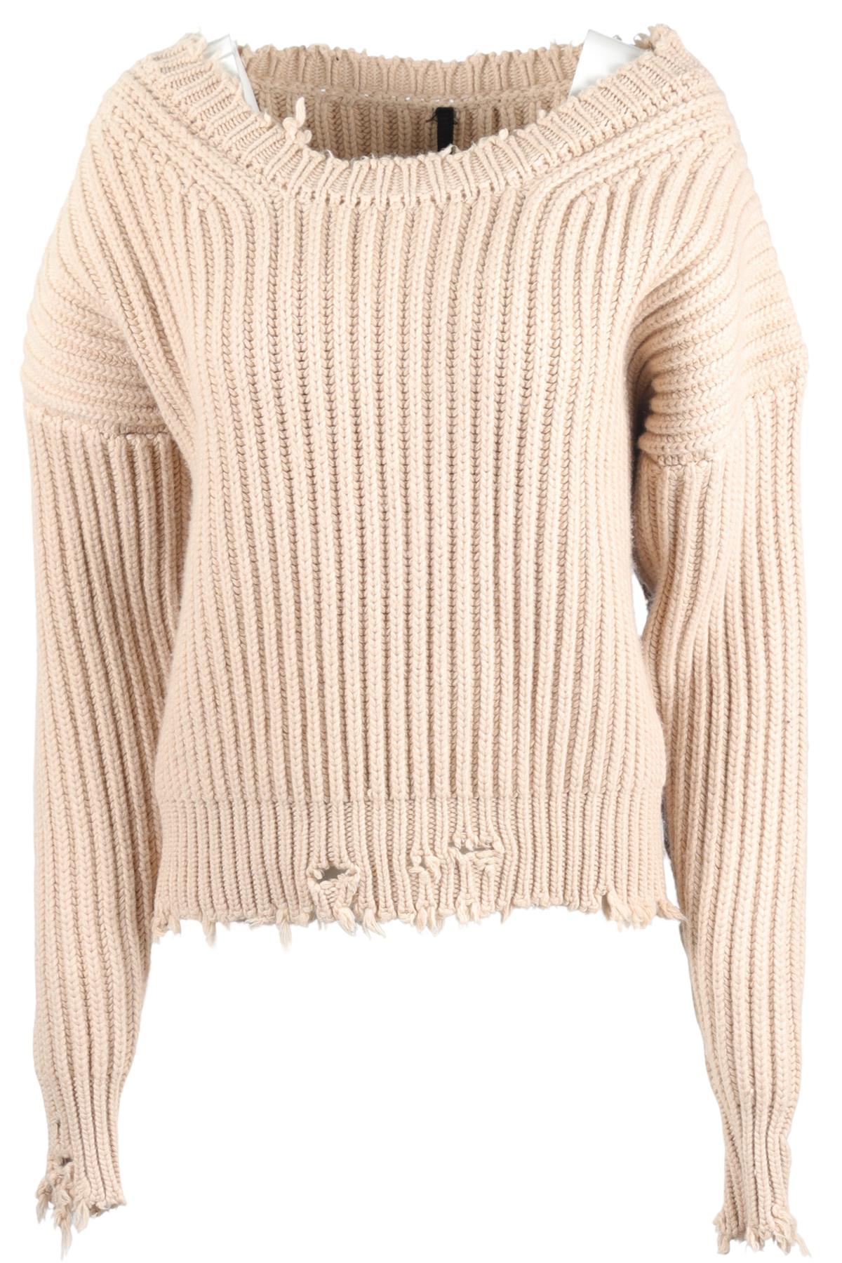 UNRAVEL BY BEN TAVERNITI TAN WOOL SWEATER XXSMALL