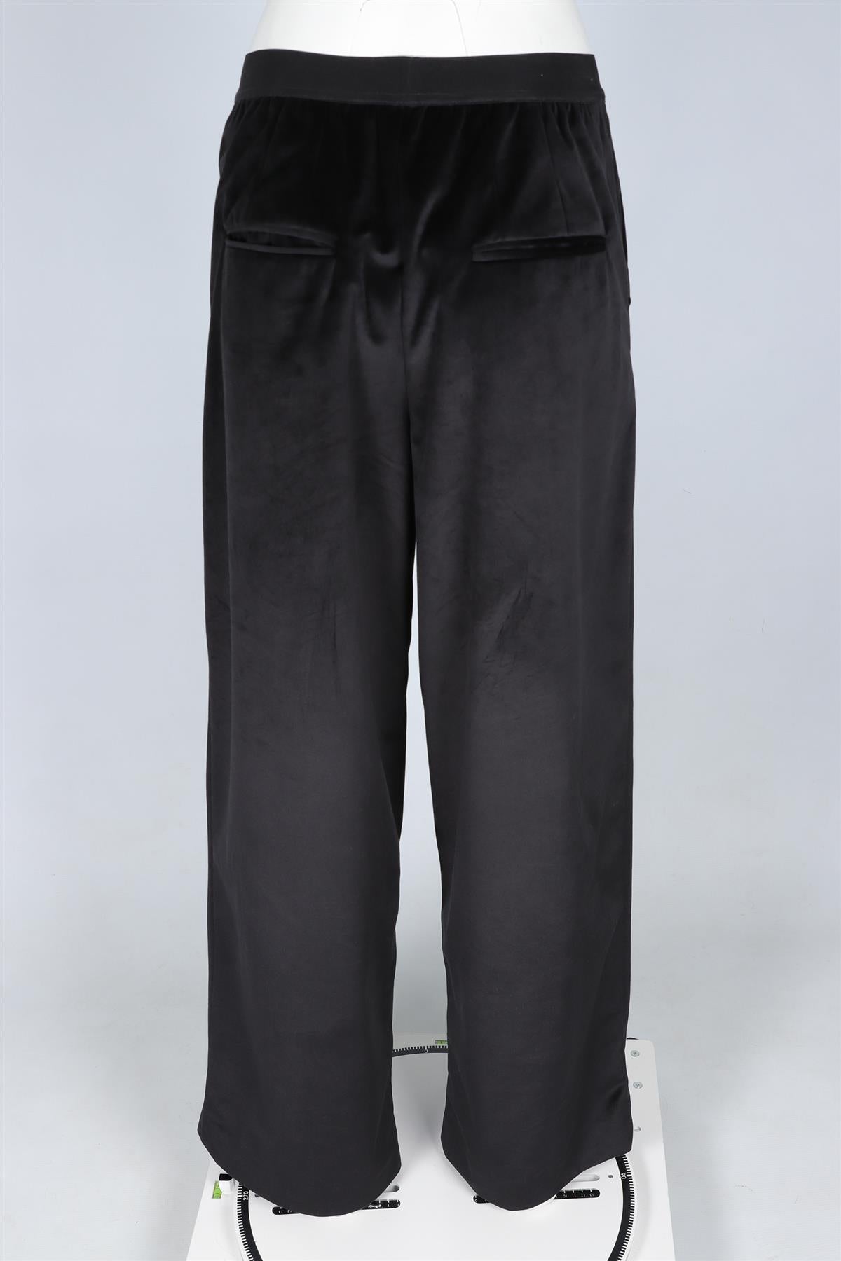 KIKA VARGAS BLACK VELVET WIDE LEG PANTS MEDIUM