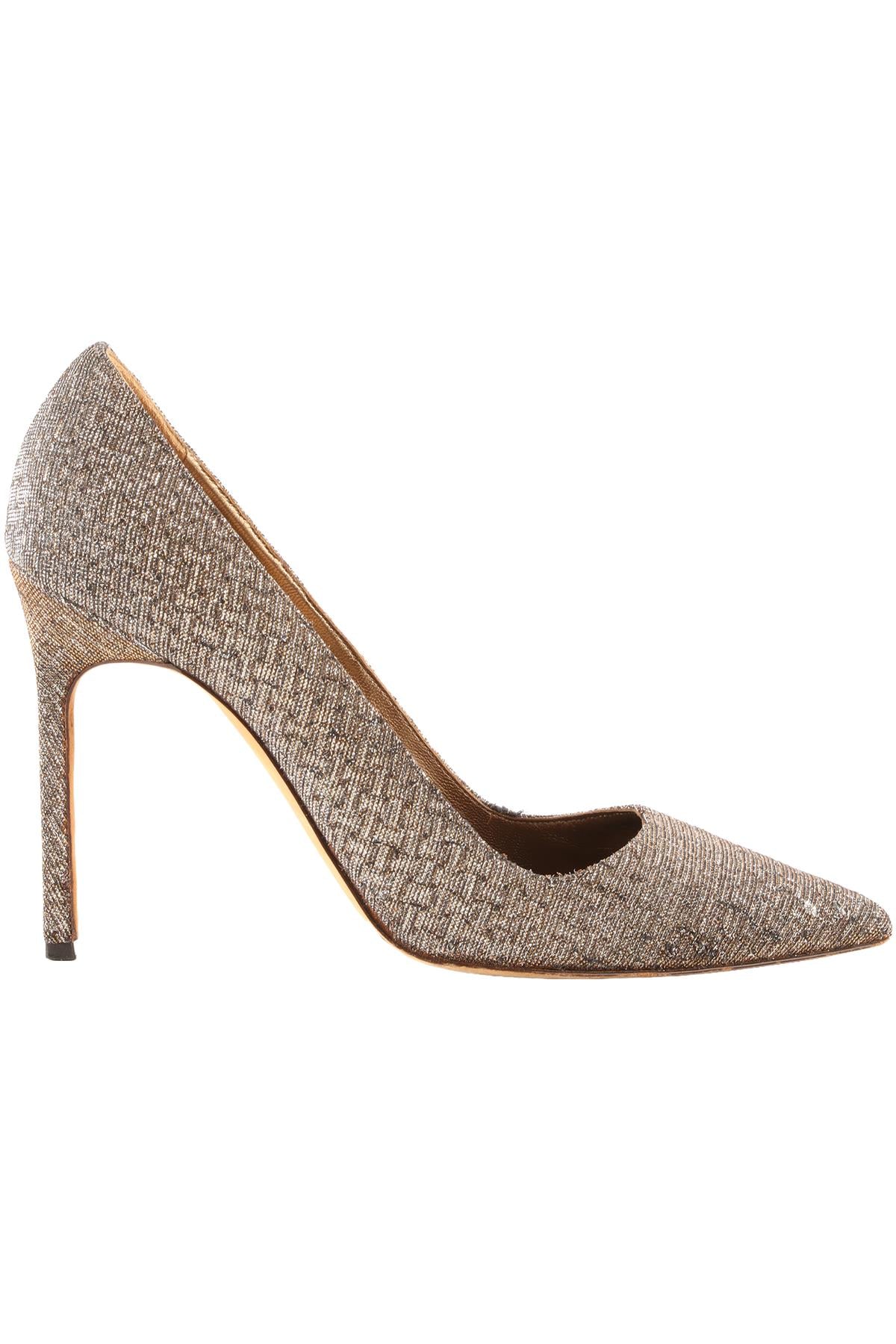 MANOLO BLAHNIK METALLIC FABRIC PUMPS EU 38 UK 5 US 8