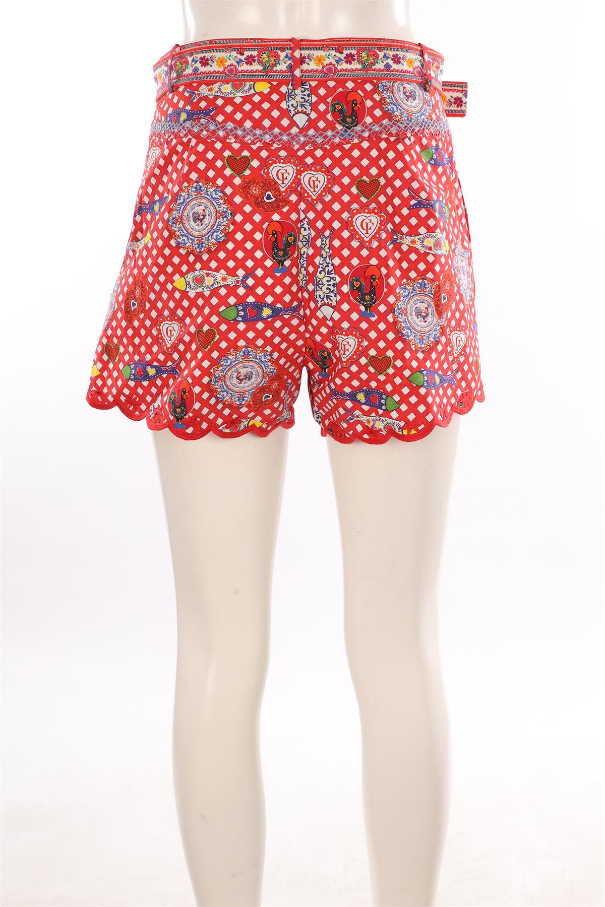 CAMILLA RED COTTON SHORTS SMALL