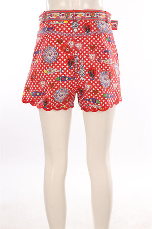 CAMILLA RED COTTON SHORTS SMALL