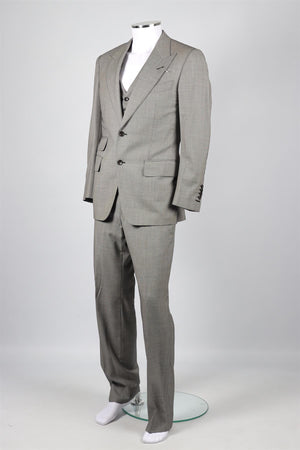 TOM FORD GREY WOOL THREE PIECE SUIT IT 48 UK 38