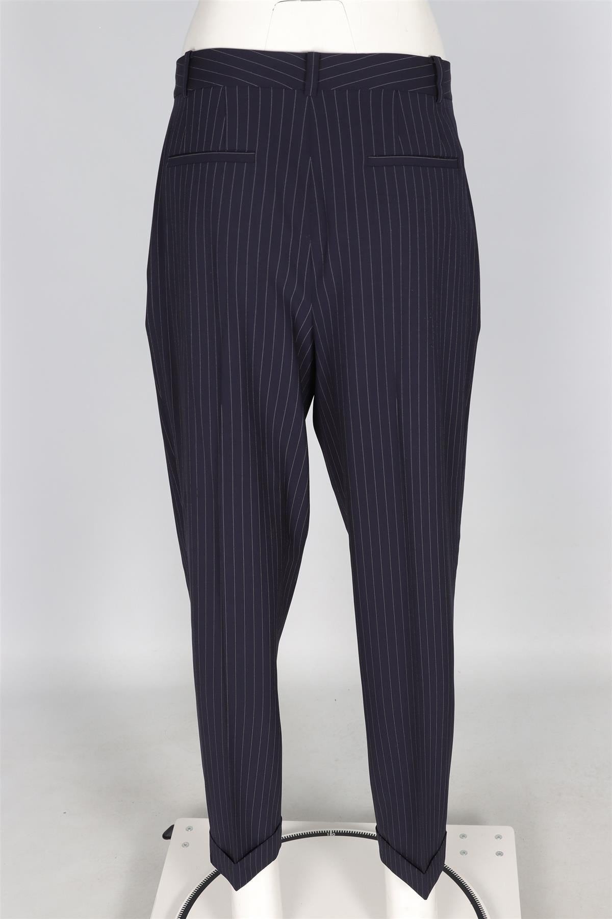 DKNY NAVY WOOL TAPERED TROUSERS UK 10 US 6