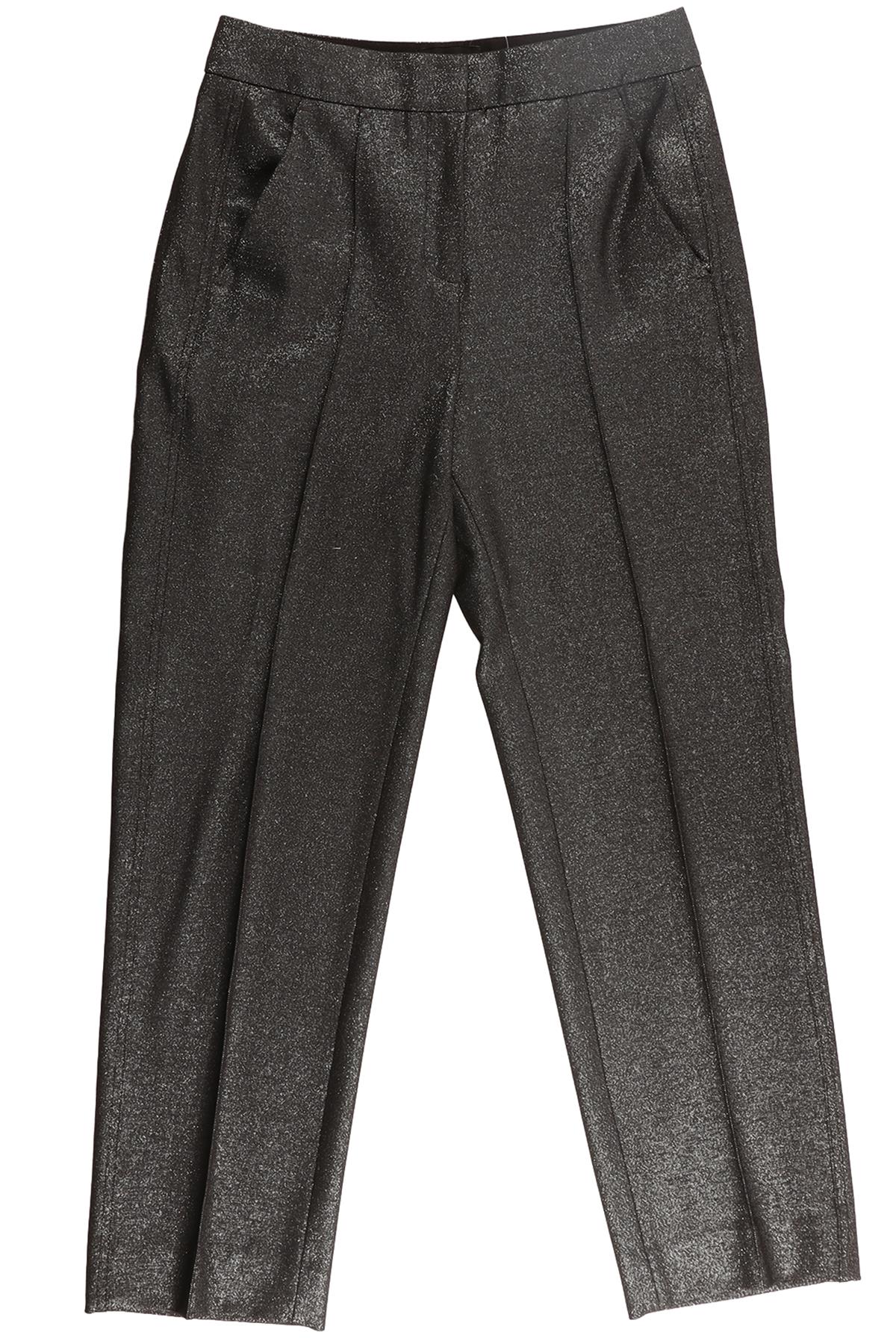 ME + EM GREY WOVEN STRAIGHT LEG PANTS UK 6