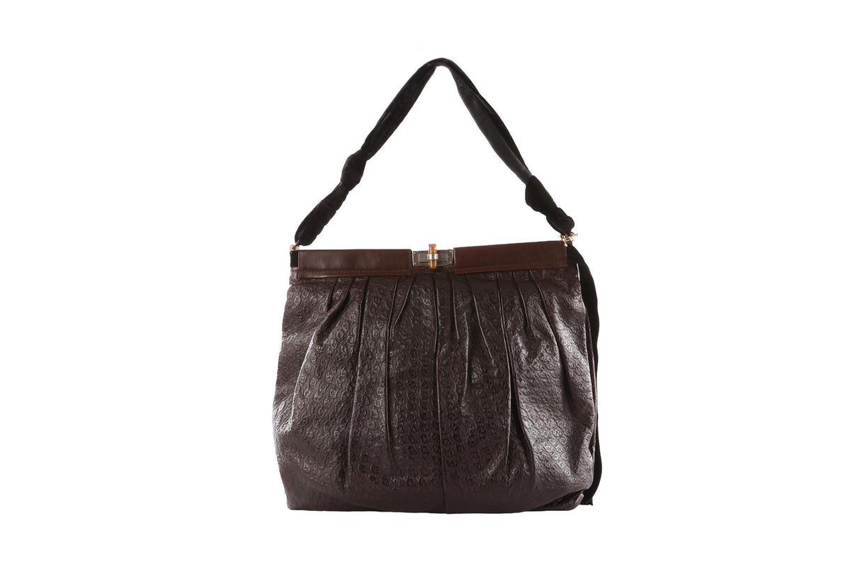 LANVIN BROWN LEATHER SHOULDER BAG