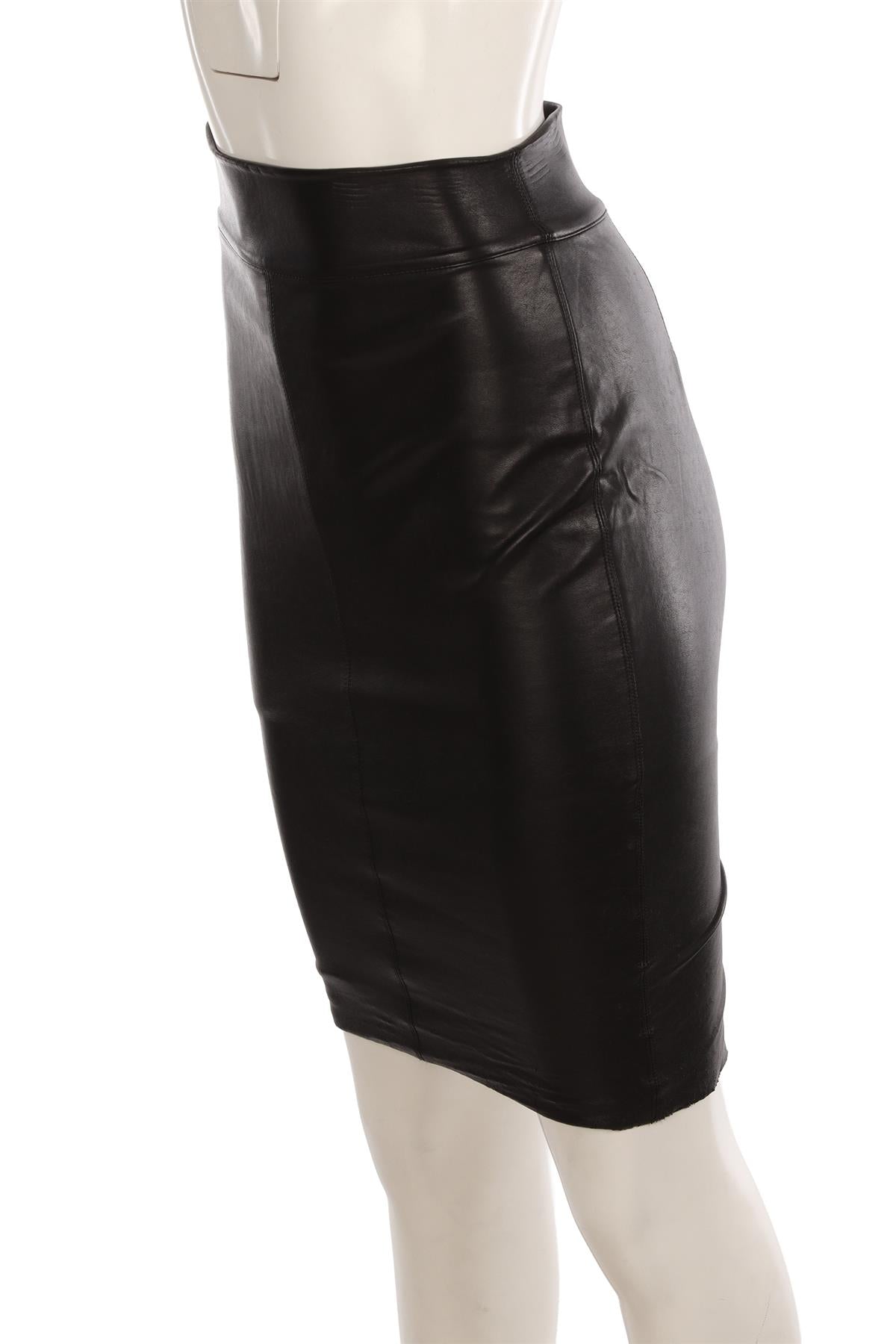 BAILEY 44 BLACK FAUX LEATHER MIDI SKIRT XSMALL