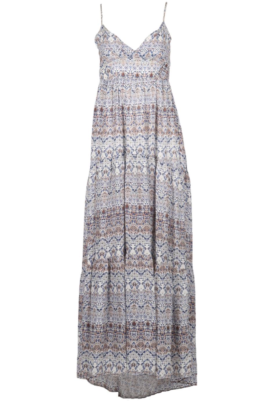 L'AGENCE PRINTED SILK MAXI DRESS US 0 UK 4