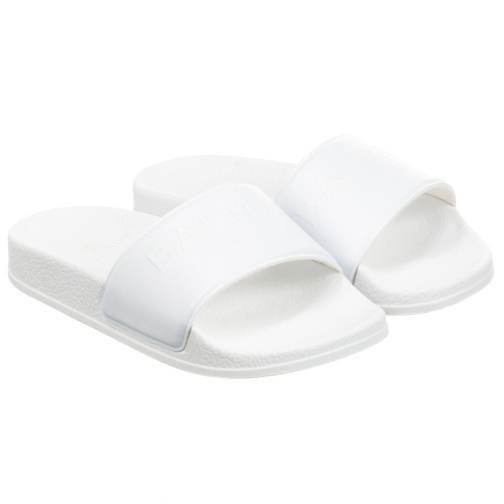 BALMAIN KIDS UNISEX LOGO RUBBER SLIDES EU 29/30 UK 10/11