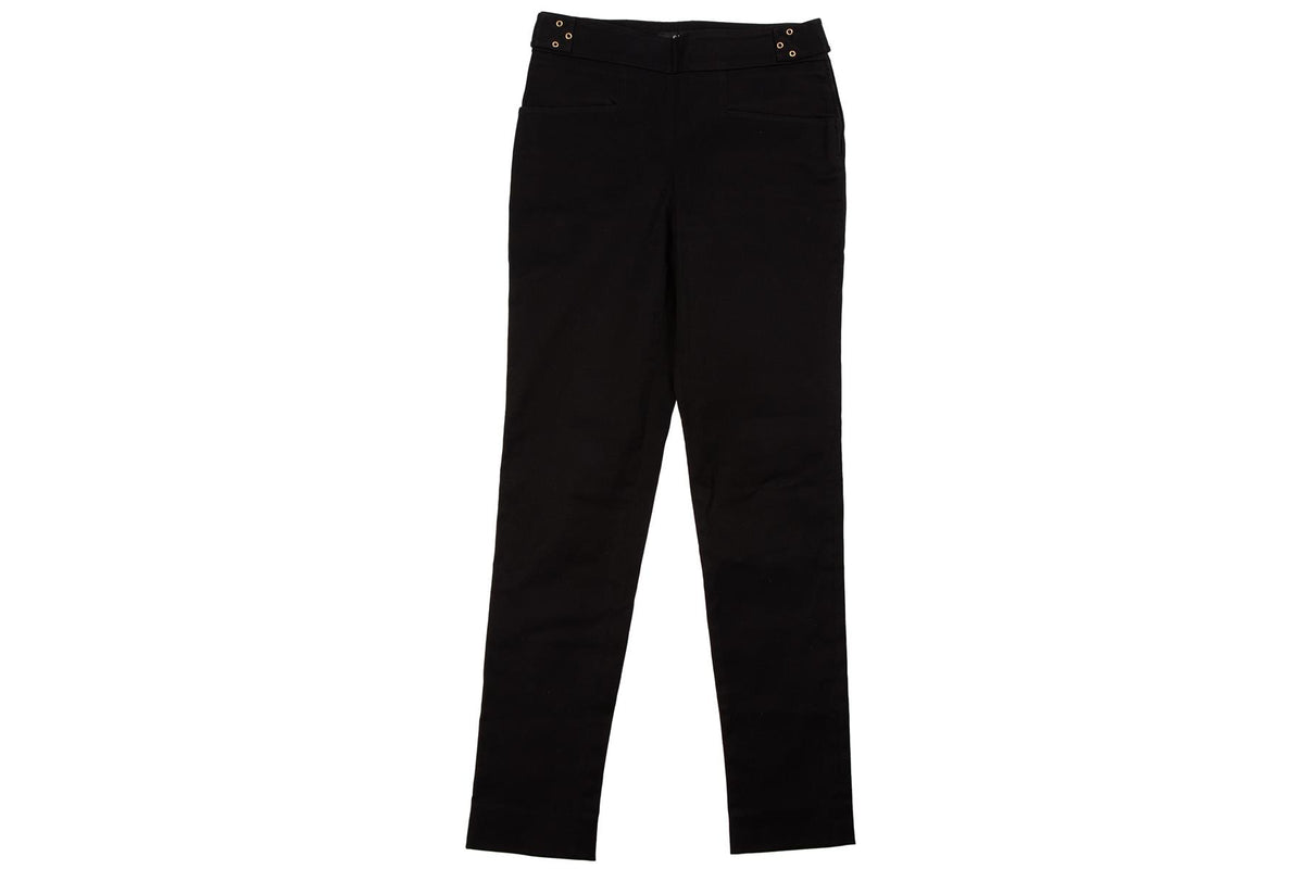 GUCCI BLACK VINTAGE WOOL STRAIGHT LEG PANTS IT 38 UK 6