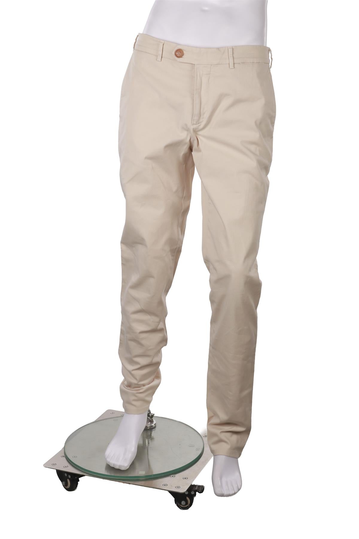 BRUNELLO CUCINELLI BEIGE MEN'S COTTON STRAIGHT LEG PANTS IT 50 UK 34 FR 42