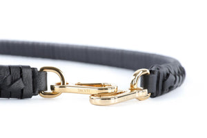 LOEWE BLACK WOVEN SPIRAL LEATHER SHOULDER STRAP