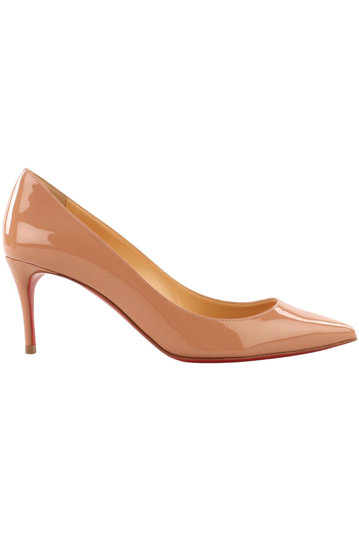 CHRISTIAN LOUBOUTIN TAN PATENT LEATHER PUMPS EU 35 UK 2 US 5