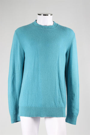 LORO PIANA BLUE MEN'S CASHMERE SWEATER IT 52