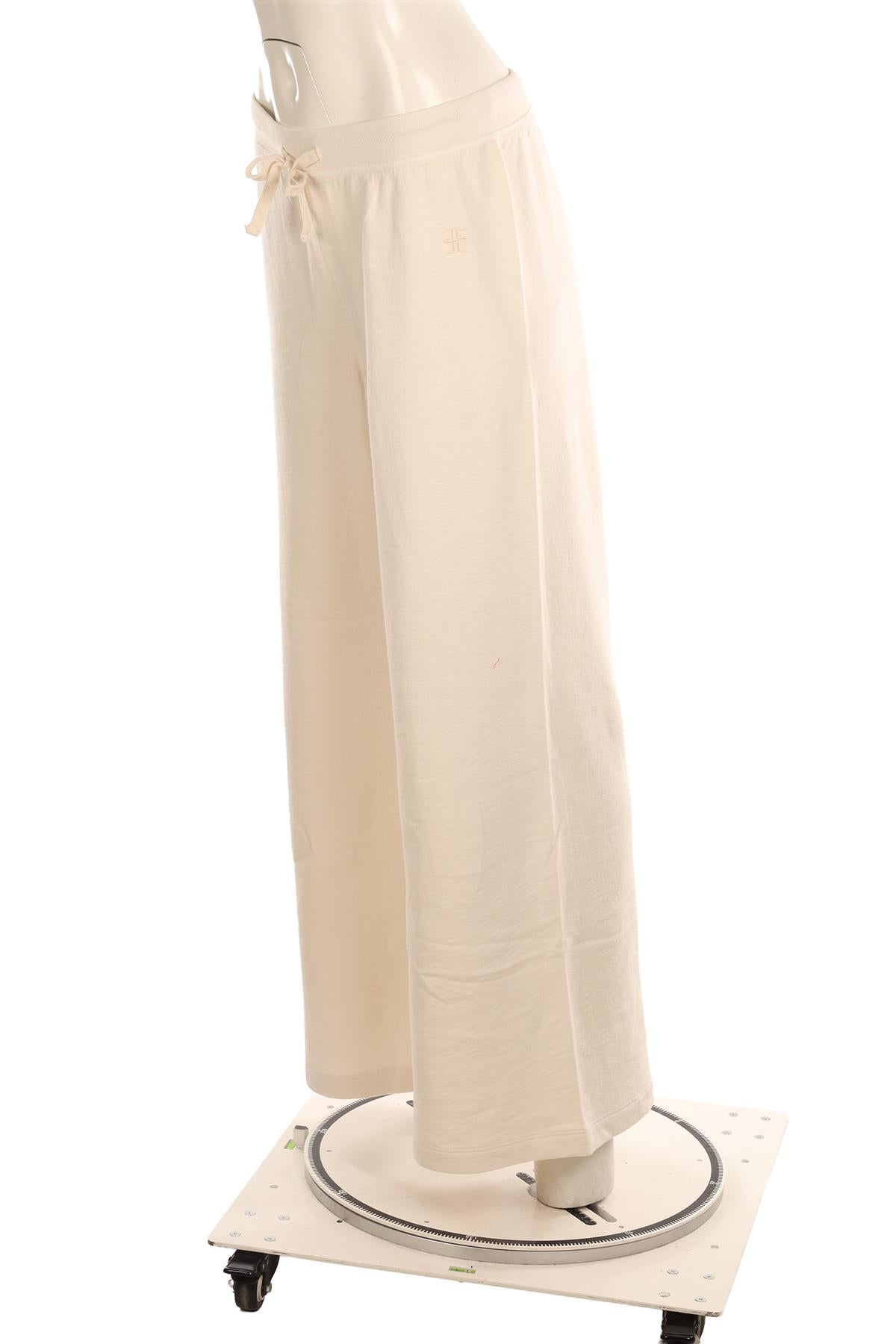 ETERNE ECRU COTTON WIDE LEG PANTS SMALL