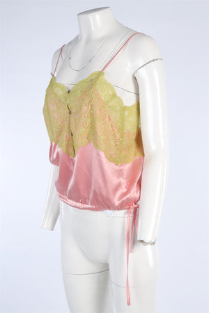 DRIES VAN NOTEN PINK SILK TOP FR 36 UK 8