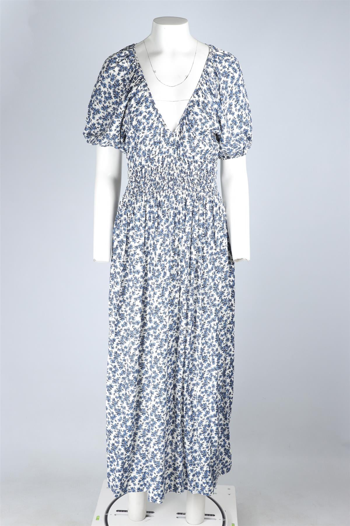 FAITHFUL THE BRAND BLUE RAYON MAXI DRESS UK 8