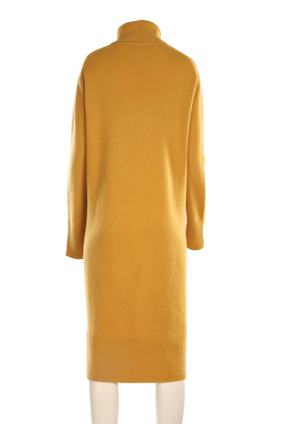 JOSEPH YELLOW CASHMERE MIDI DRESS LARGE