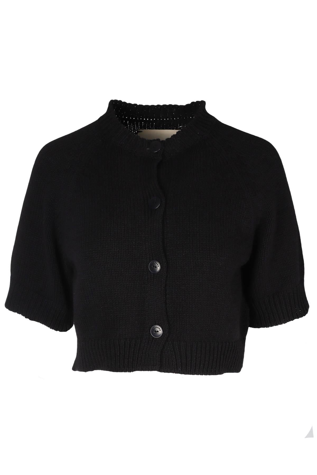 CORDERA BLACK COTTON CARDIGAN SMALL