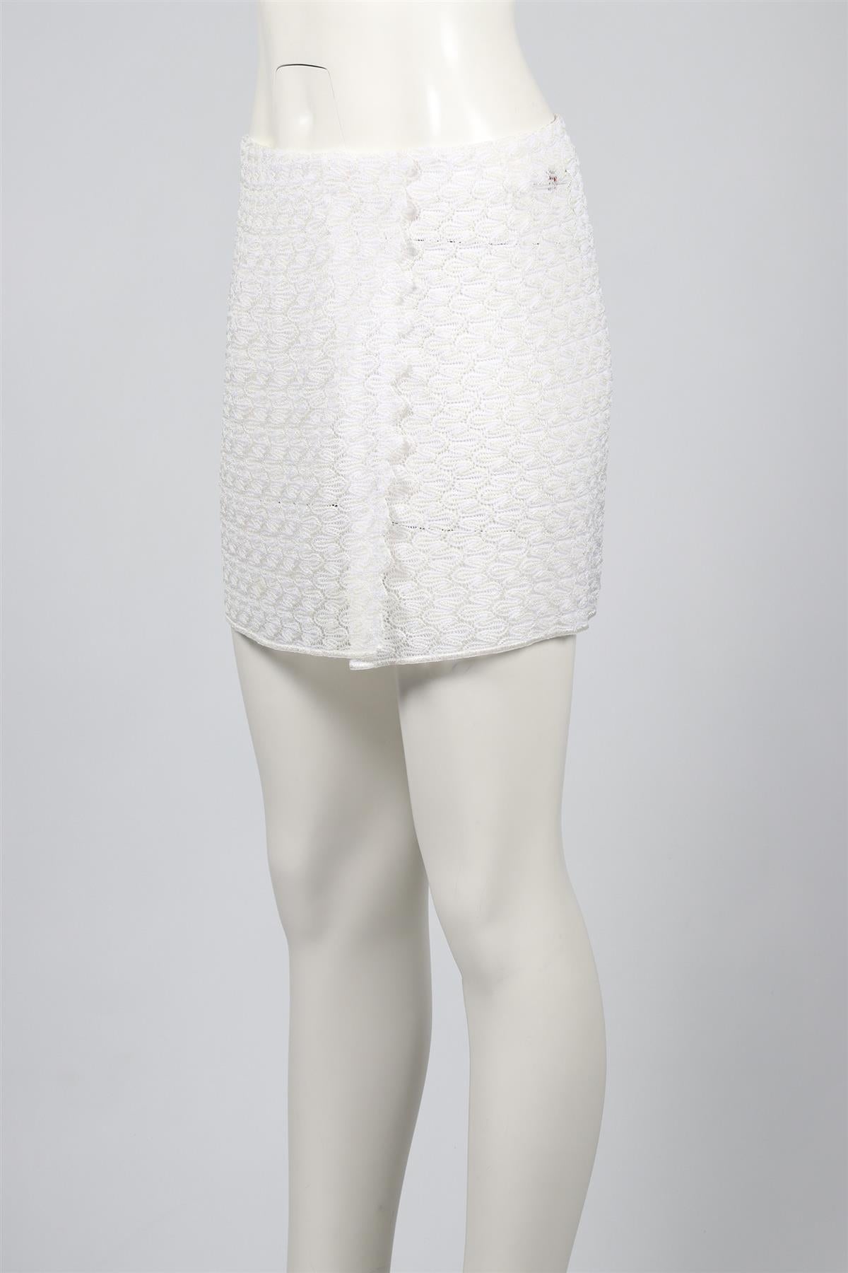 MISSONI WHITE CROCHET MINI SKIRT IT 40 UK 8