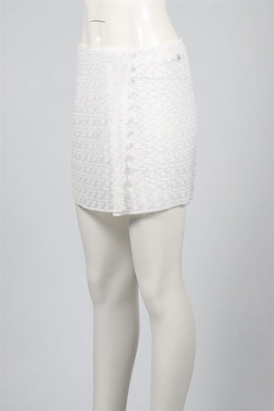 MISSONI WHITE CROCHET MINI SKIRT IT 40 UK 8