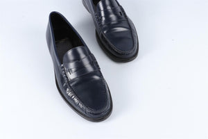 SAINT LAURENT NAVY MEN'S LEATHER LOAFERS EU 44 UK 9 US 10