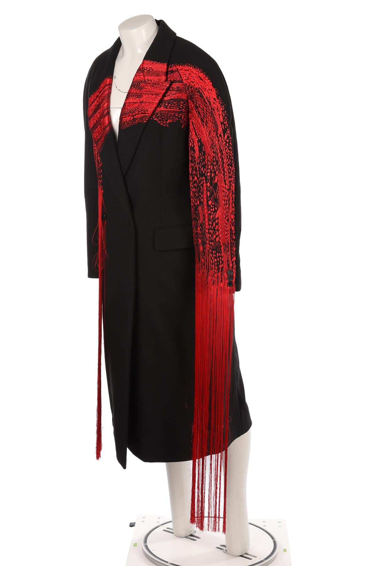 ALEXANDER MCQUEEN BLACK 2024 WOOL COAT IT 46 UK 14