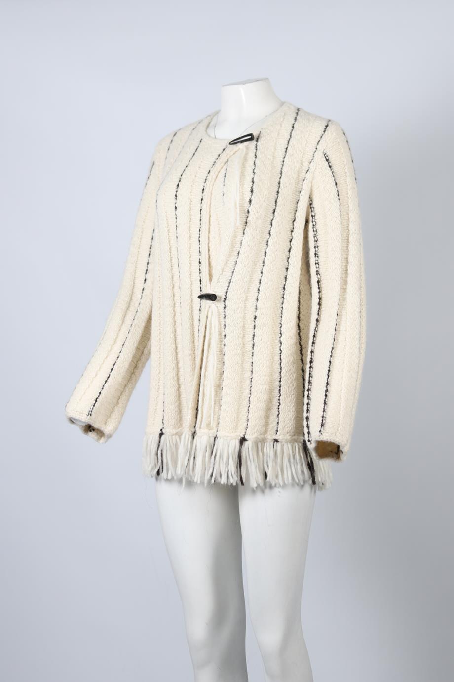 RAQUEL ALLEGRA ALPACA AND WOOL BLEND CARDIGAN MEDIUM