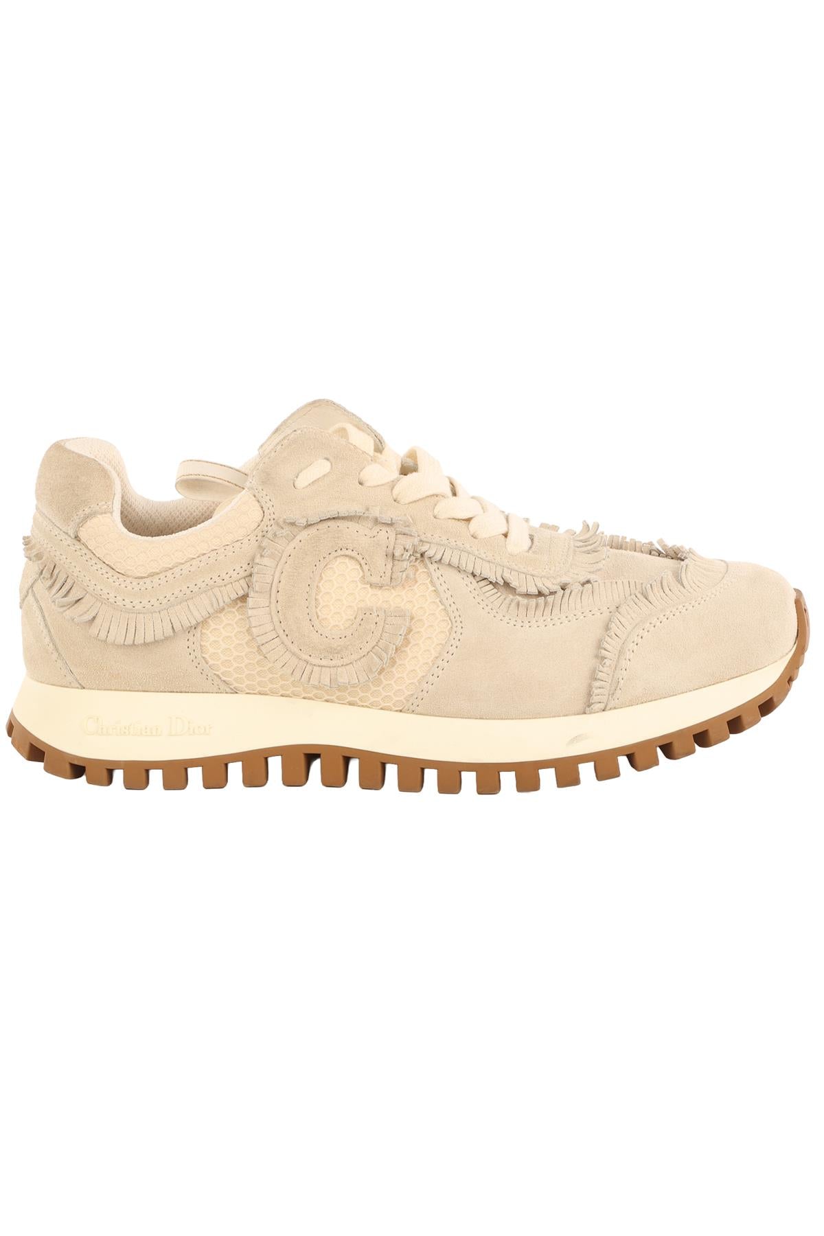 CHRISTIAN DIOR ECRU C'EST DIOR SUEDE SNEAKERS EU 38 UK 5